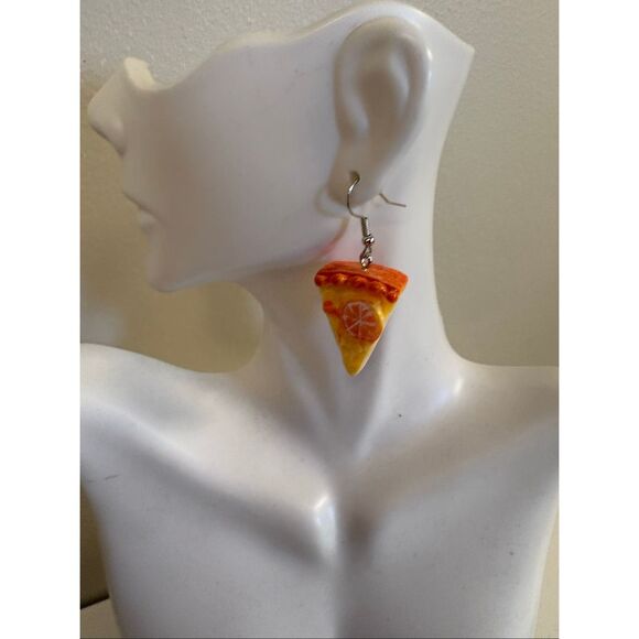 Orange Cream Sickle Pie Statement Earrings - Picture 3 of 3